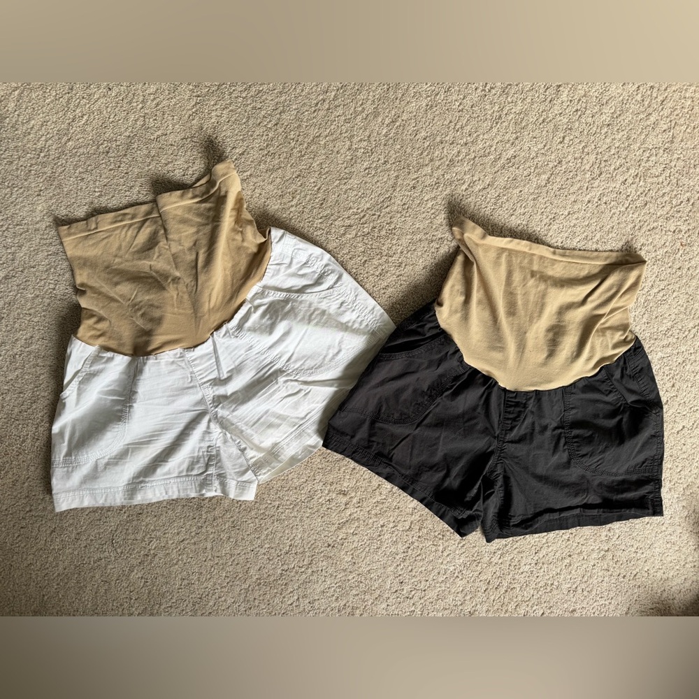 Maternity Shorts - Gray and White